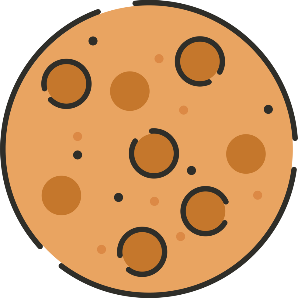 Choco Chip Cookies Flat Cartoon Style Illustration png