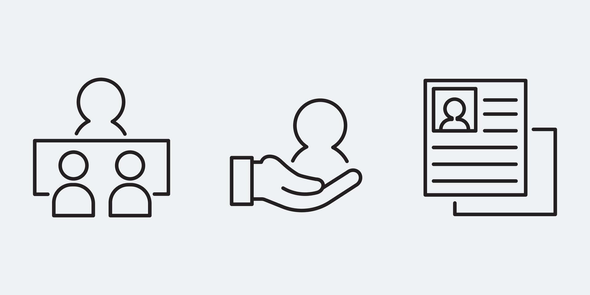 Set icon sign outline simple design vector
