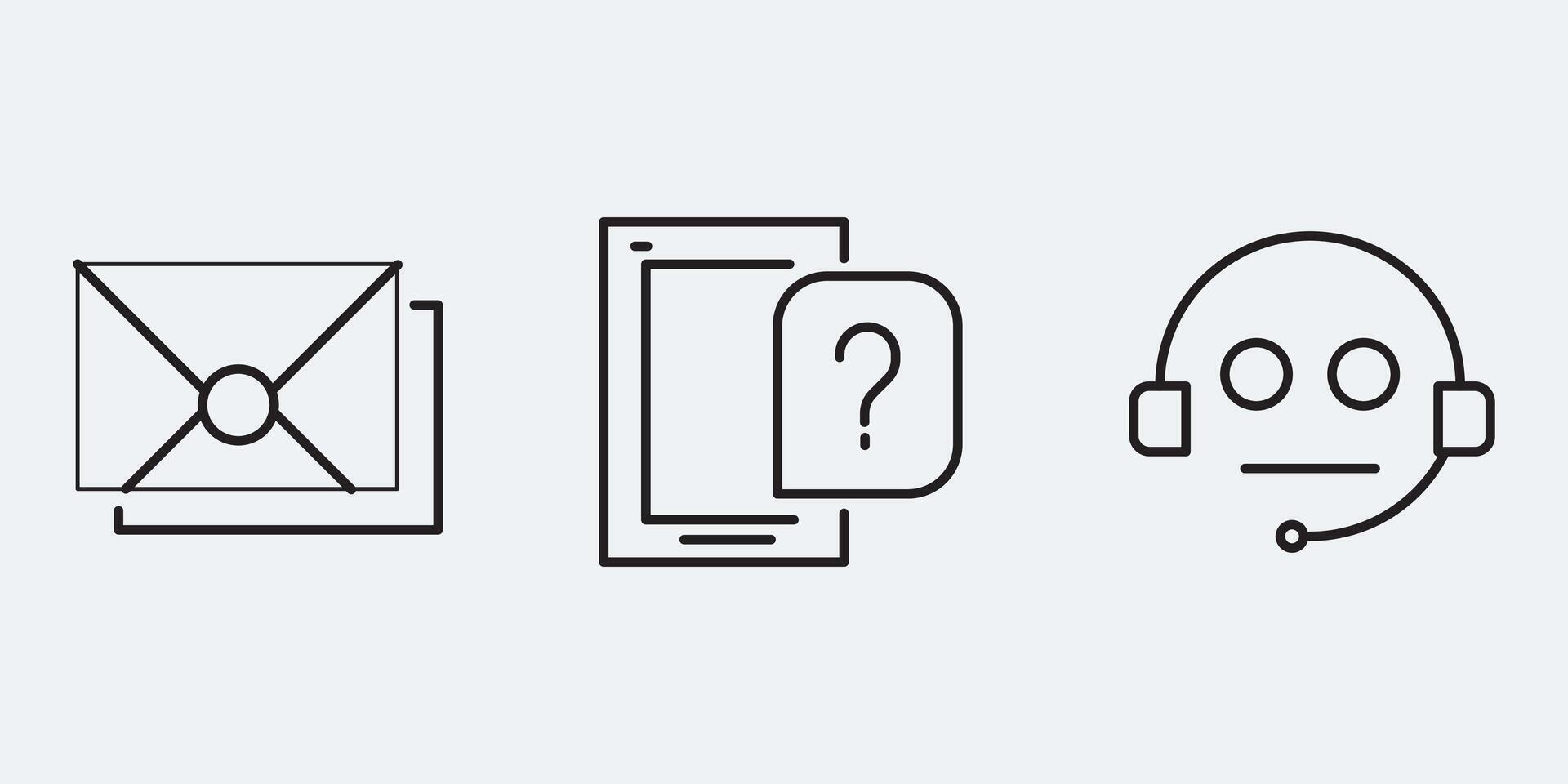 Set icon sign outline simple design vector