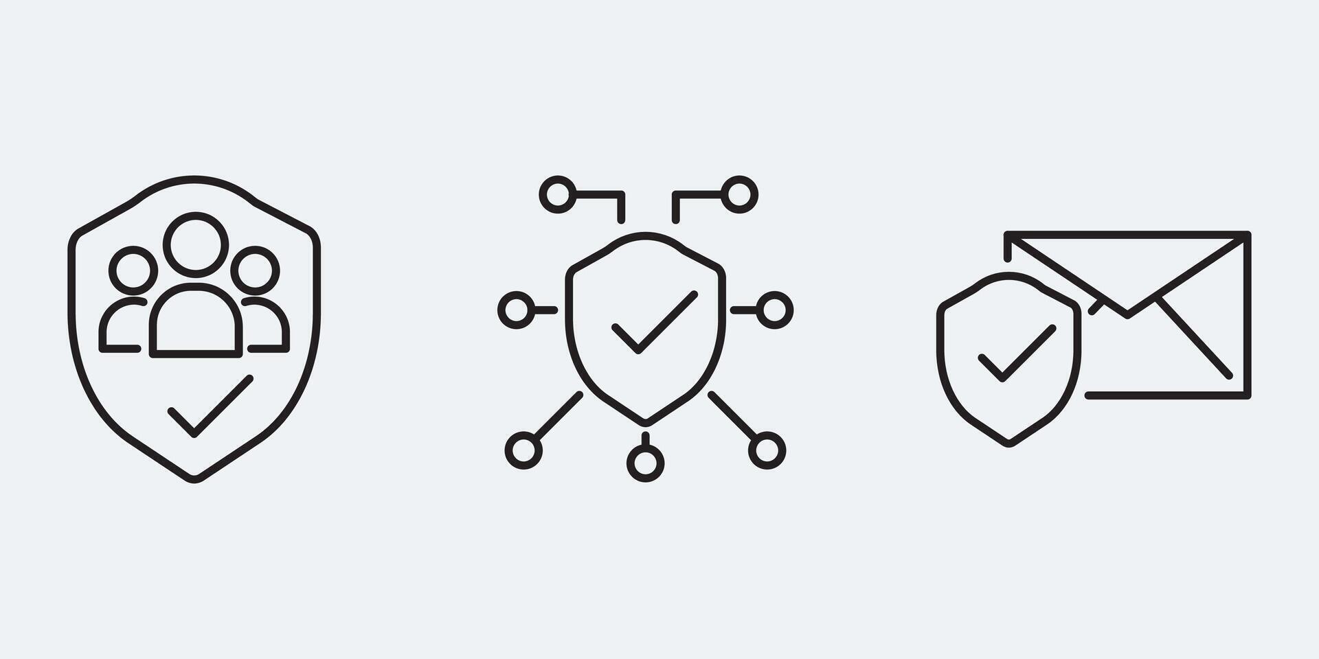 Set icon sign outline simple design vector