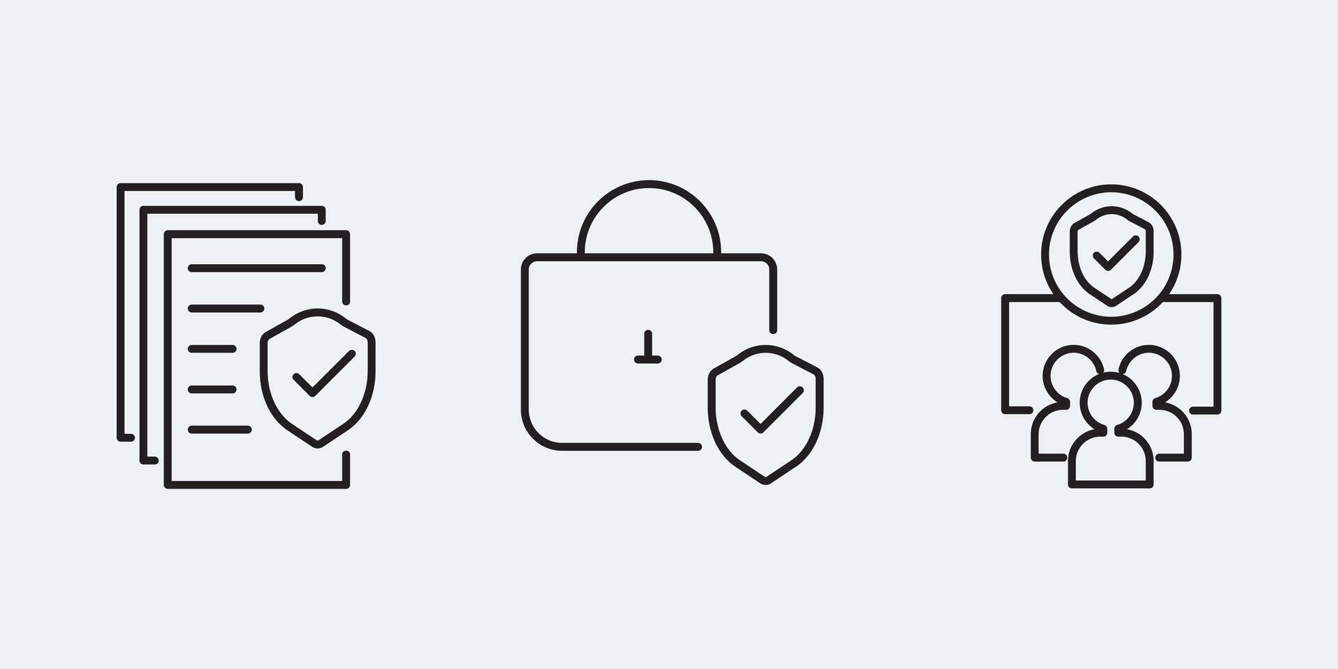 Set icon sign outline simple design vector