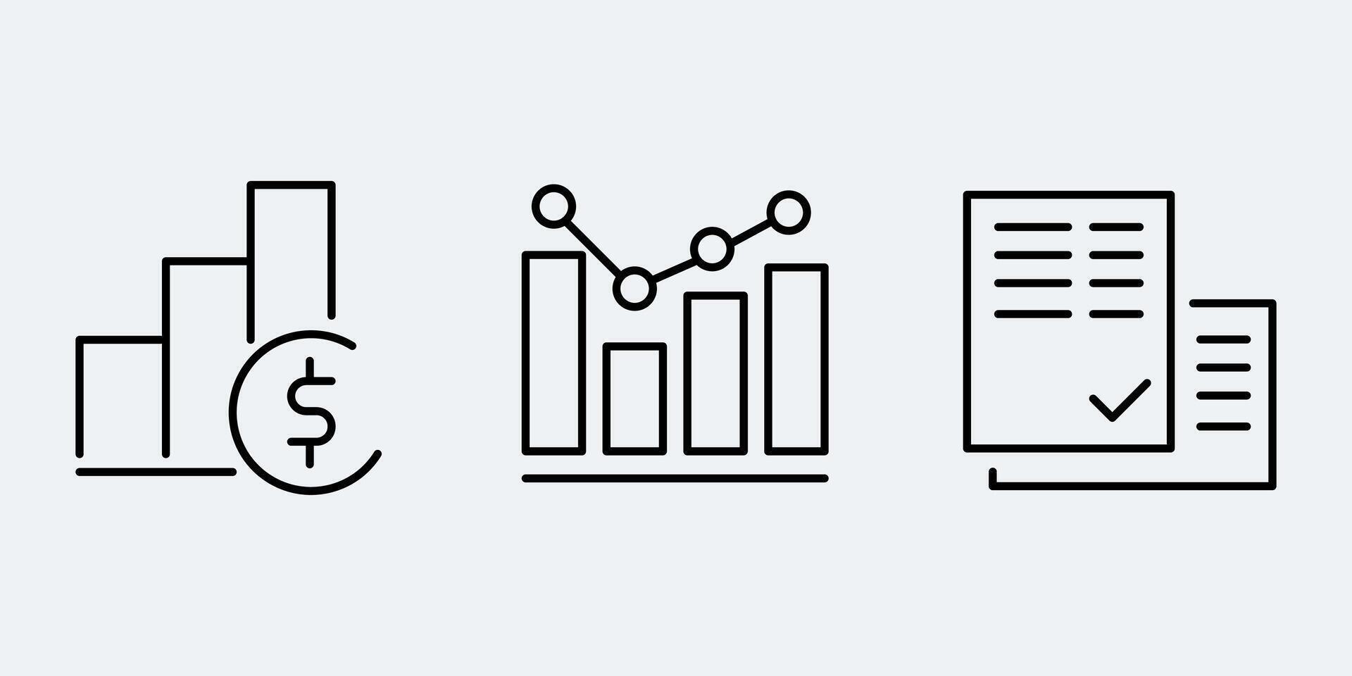 Set icon sign outline simple design vector