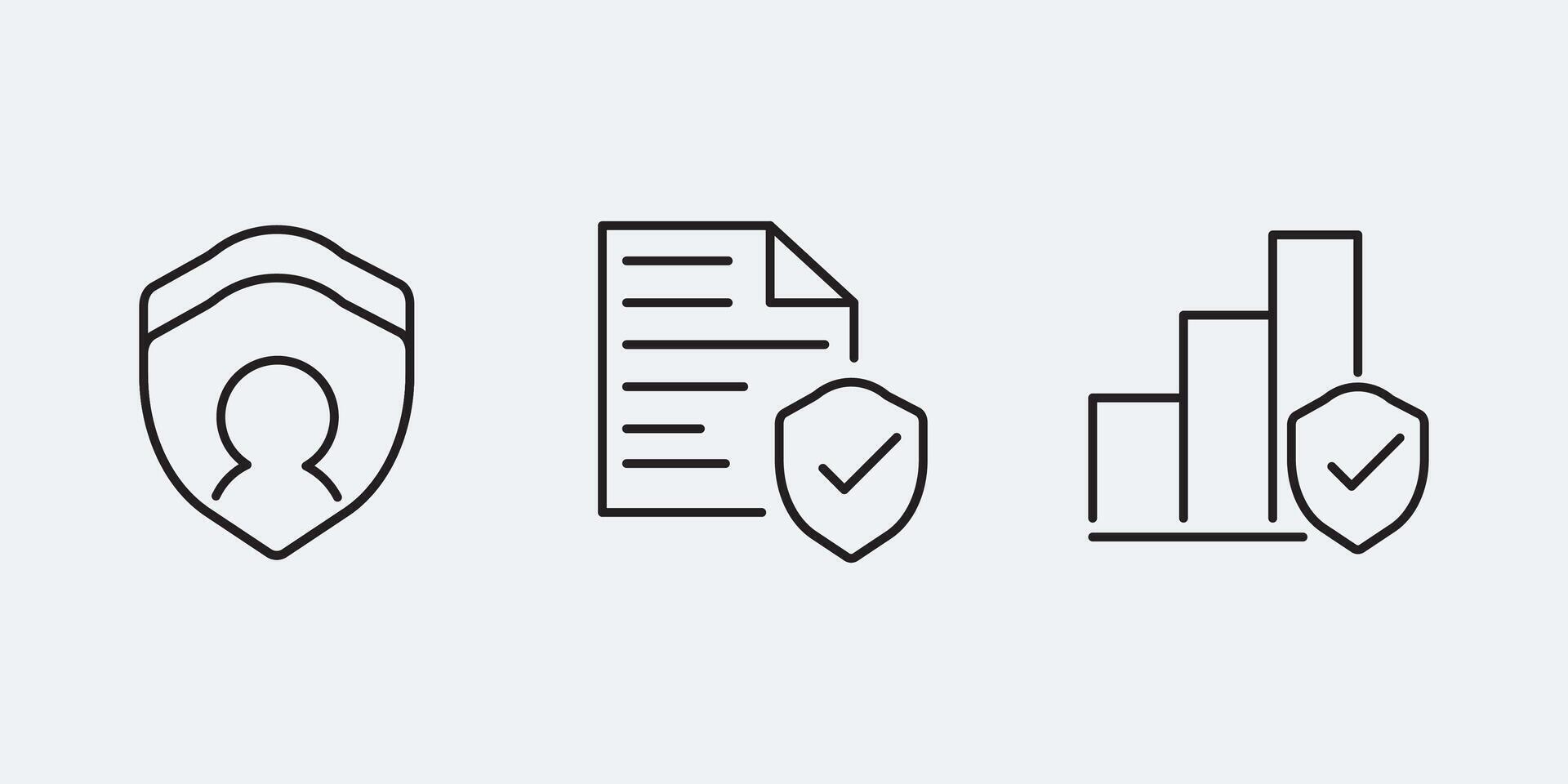 Set icon sign outline simple design vector