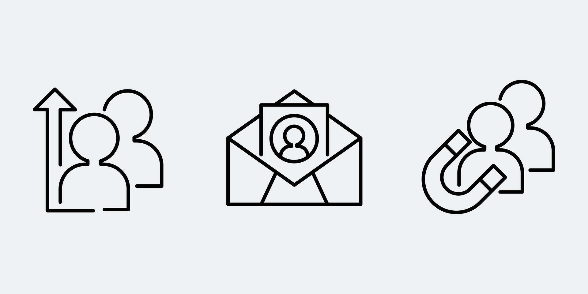 Set icon sign outline simple design vector