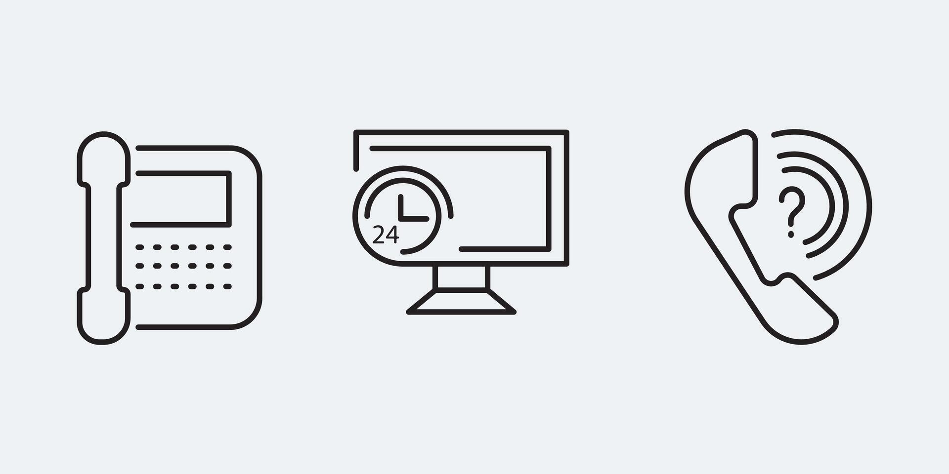 Set icon sign outline simple design vector