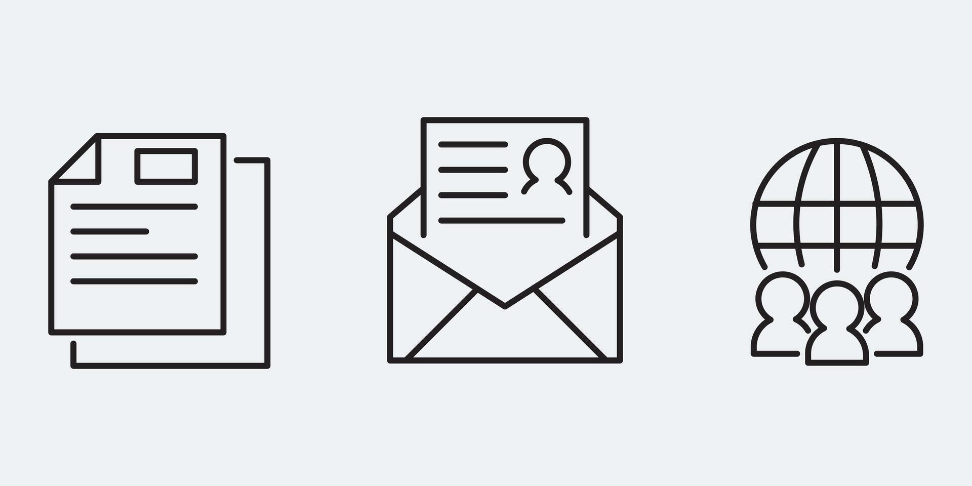Set icon sign outline simple design vector