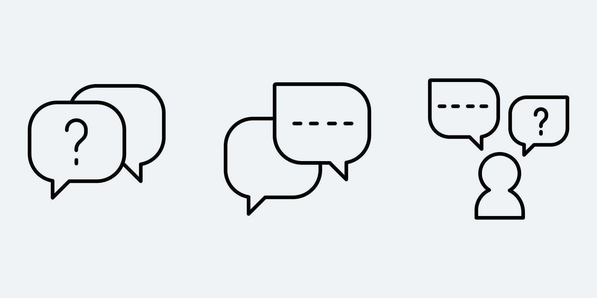 Set icon sign outline simple design vector