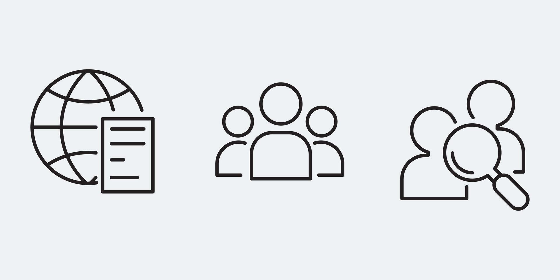 Set icon sign outline simple design vector