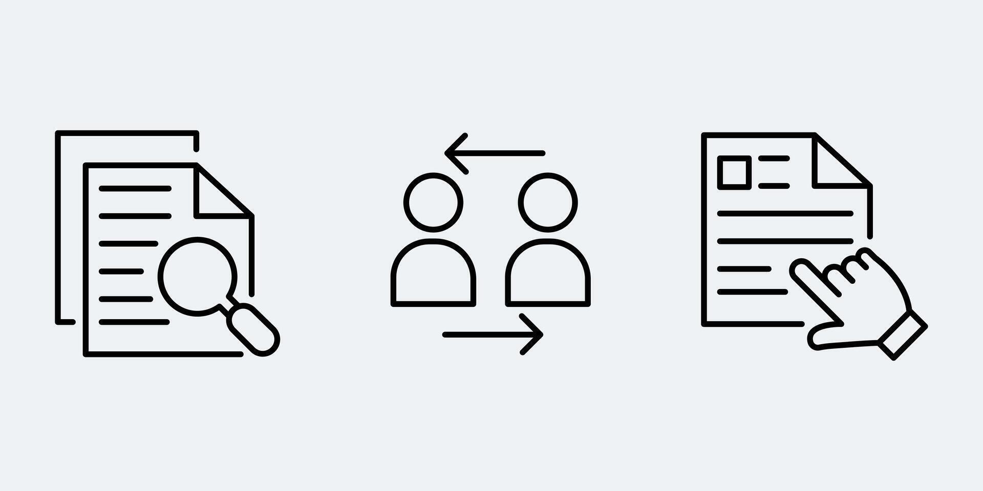 Set icon sign outline simple design vector