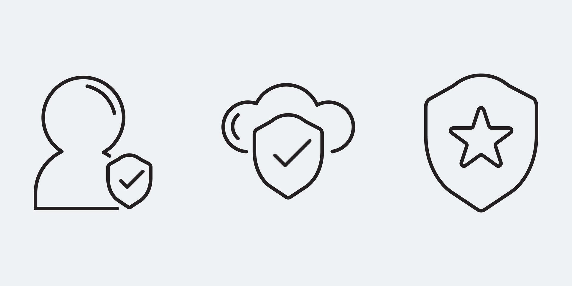 Set icon sign outline simple design vector