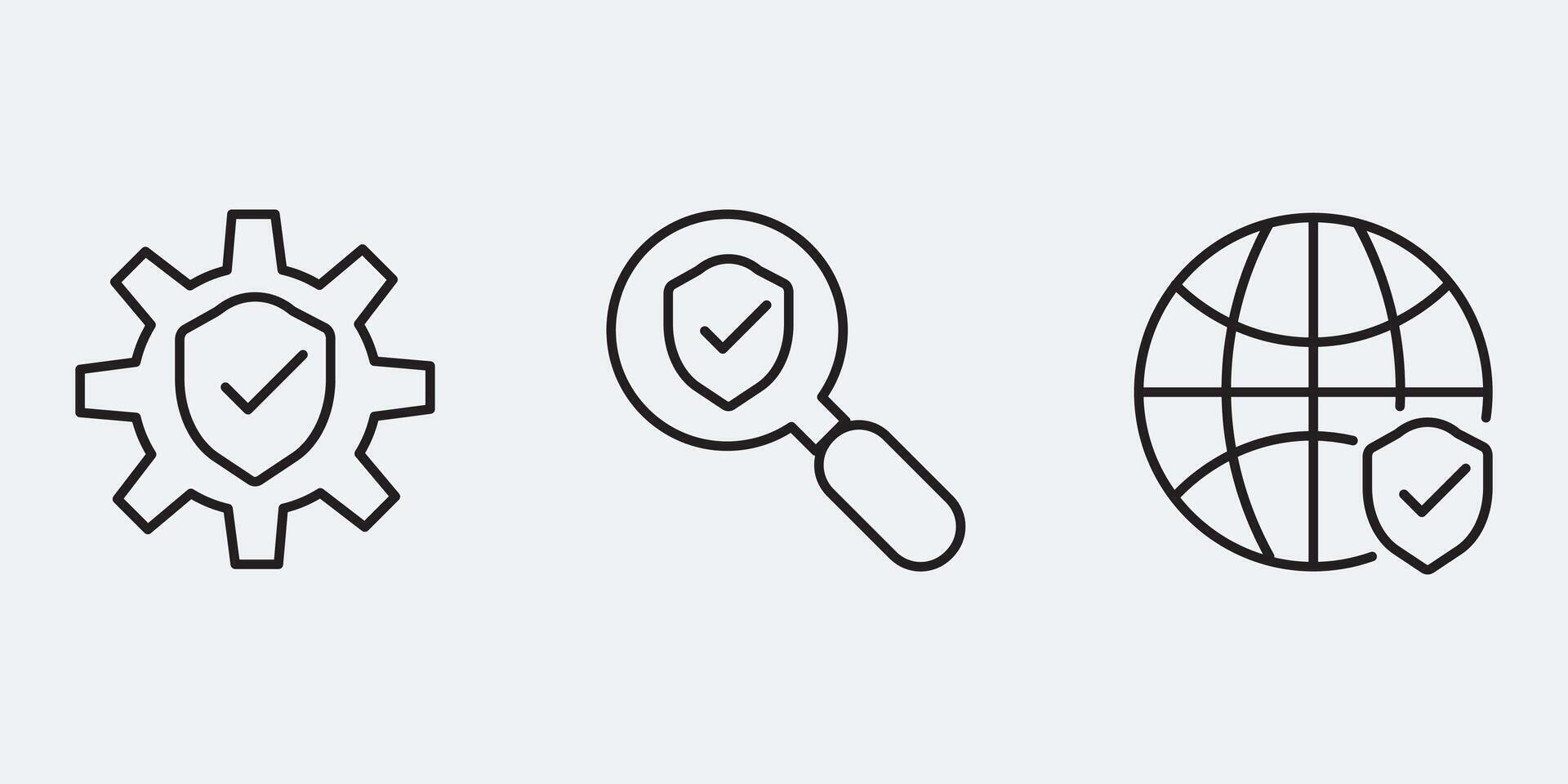 Set icon sign outline simple design vector