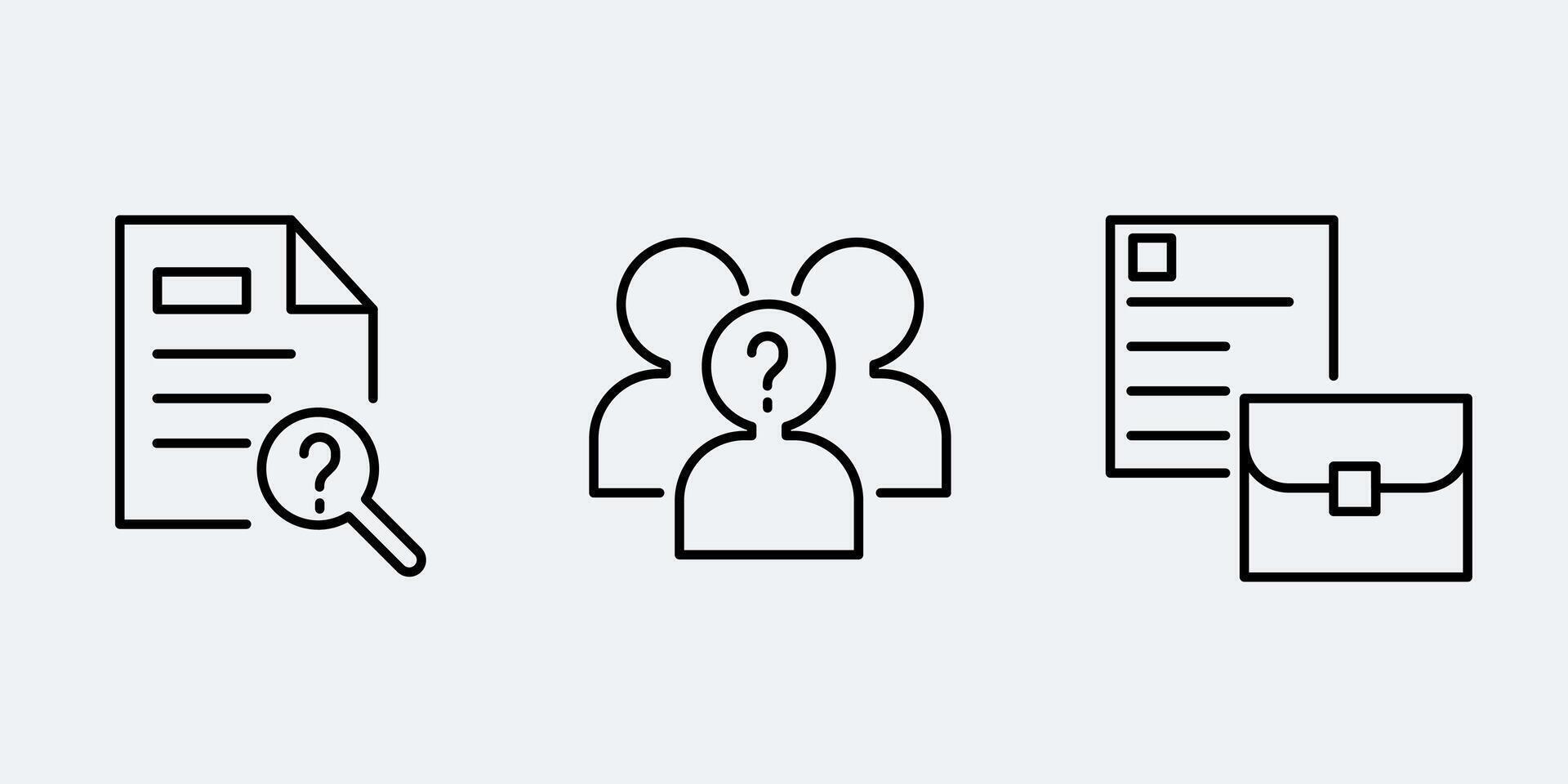 Set icon sign outline simple design vector