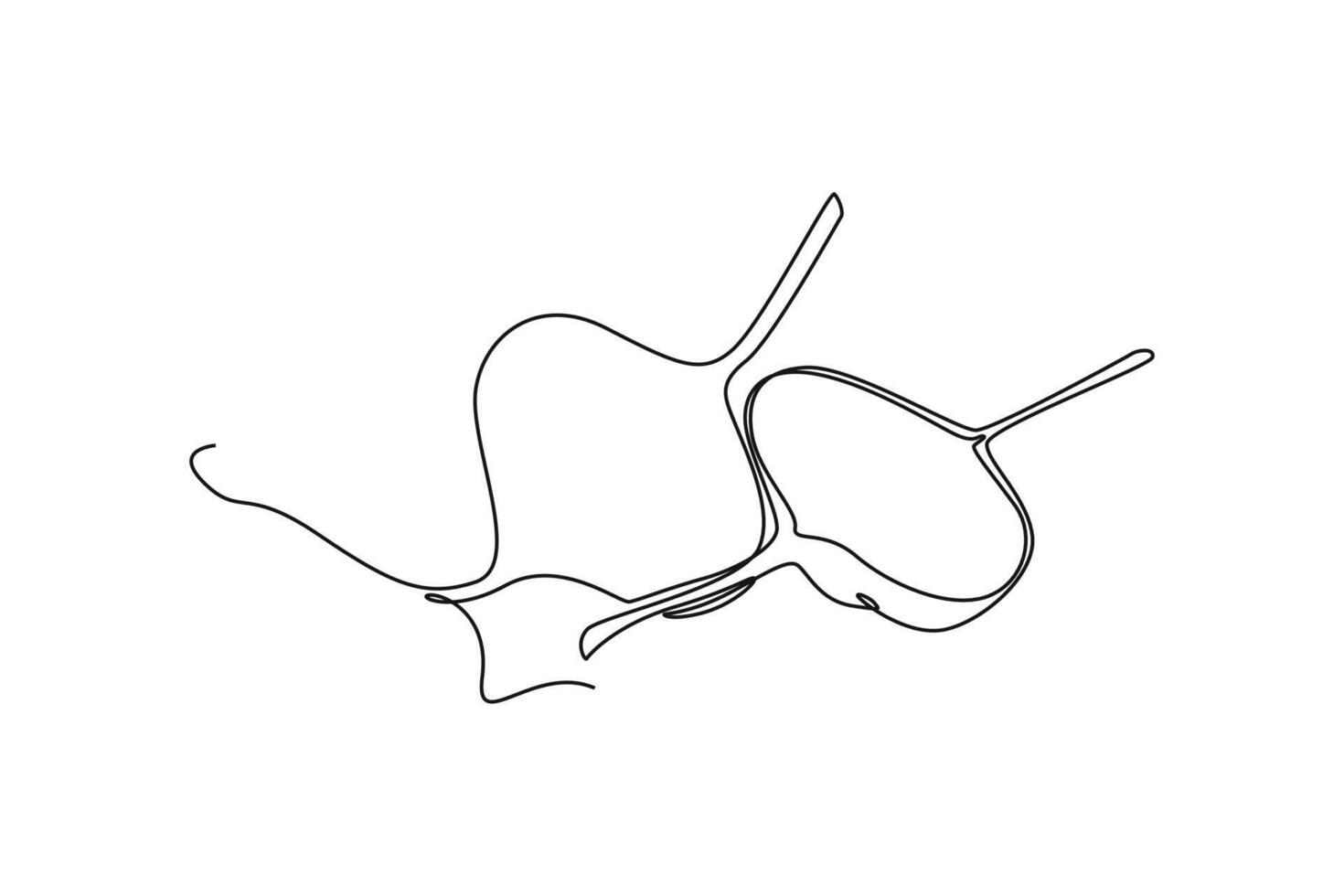 Continuous one line drawing of whole and sliced healthy organic jicama for orchard logo identity. Fresh yam vegetable concept for vegan farm icon. Single line draw design graphic illustration vector