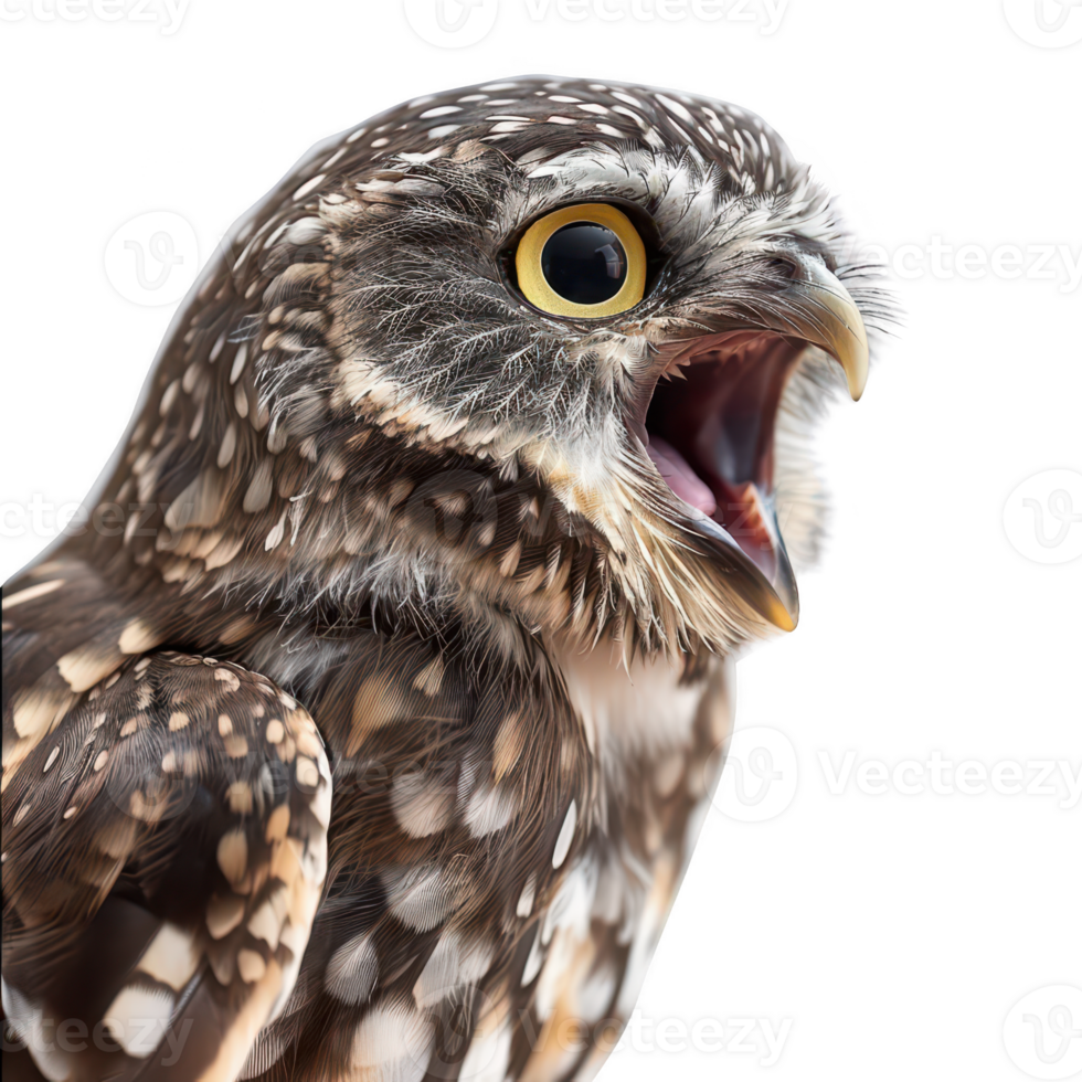 Barking Owl with Beak Open png