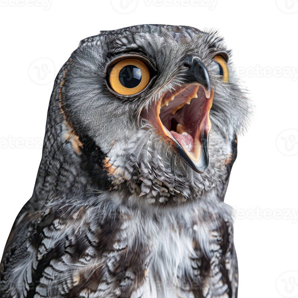 Barking Owl with Beak Open png