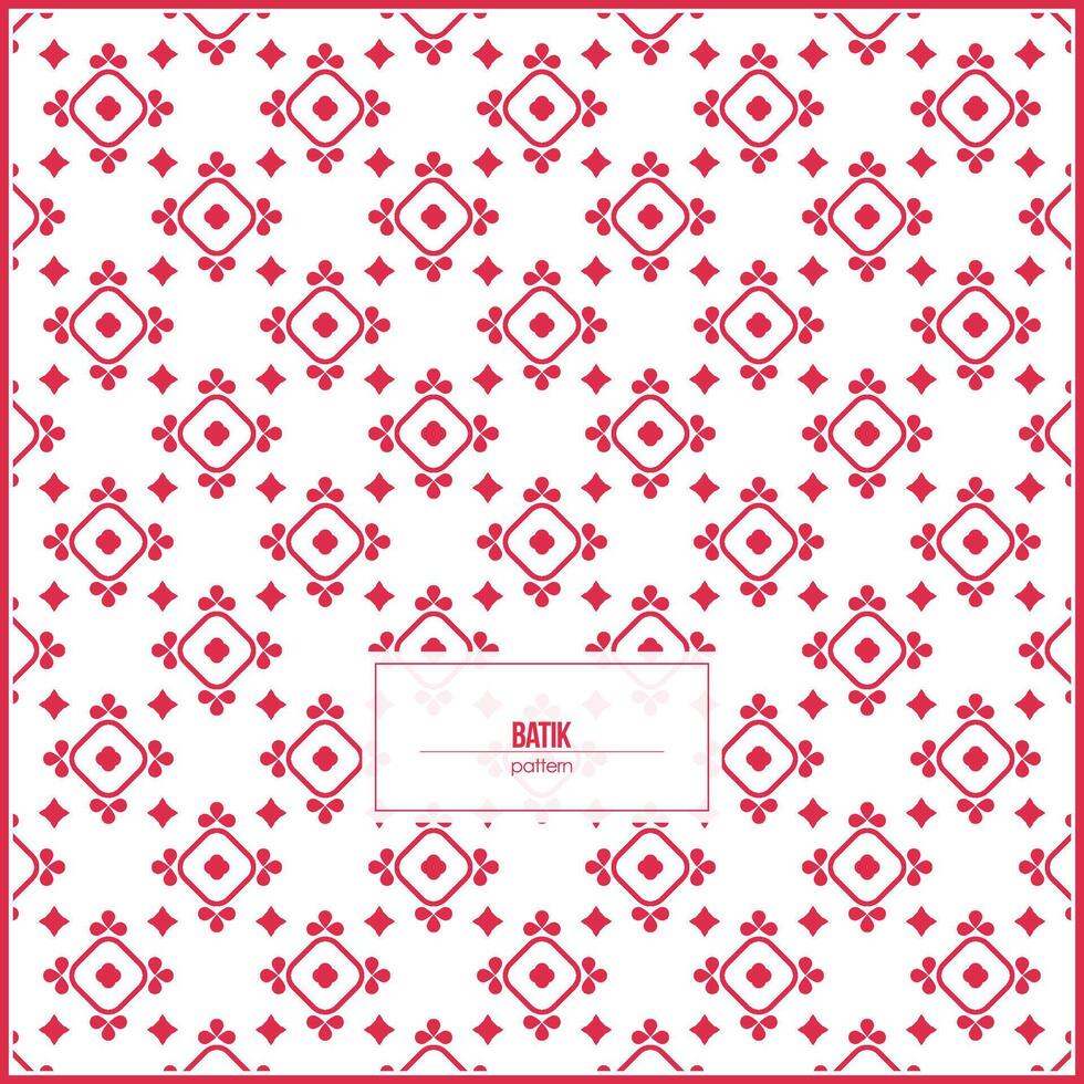 simple batik pattern with endless cute and red ornaments vector
