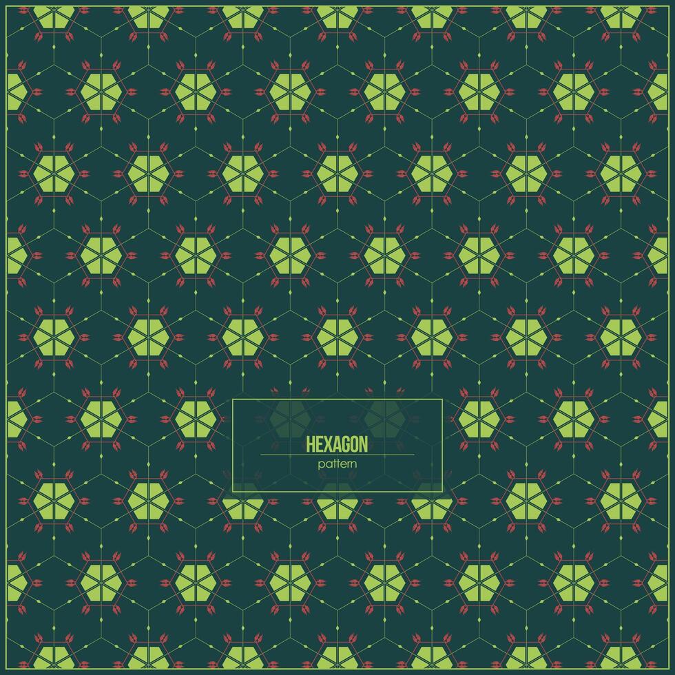 colorful hexagon pattern with modern style and dark green background vector