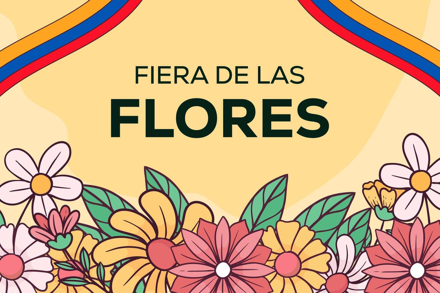 background illustration for colombian fiera de las flores vector