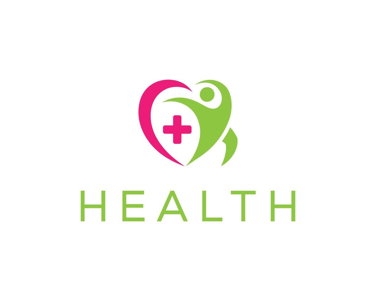 Human Love Medical Clinic Logo Design Template. vector