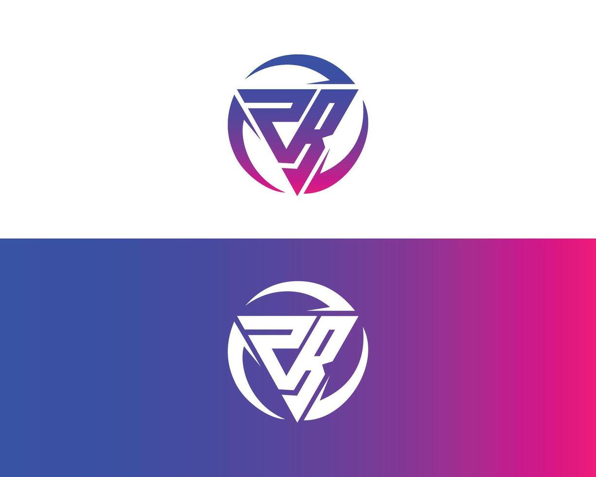 Initial Letter PR Abstract Triangle Logo Design Template. vector