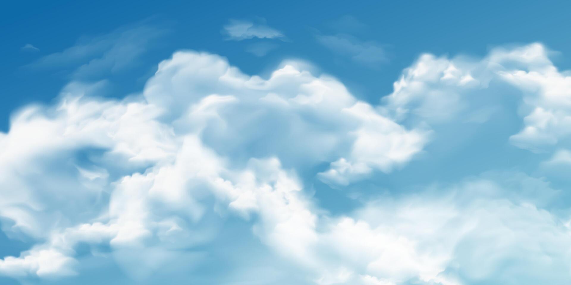 Blue sky cloud. Nature sky beautiful blue and white clouds texture background. heaven landscape for cards, poster cover or design interior. vector