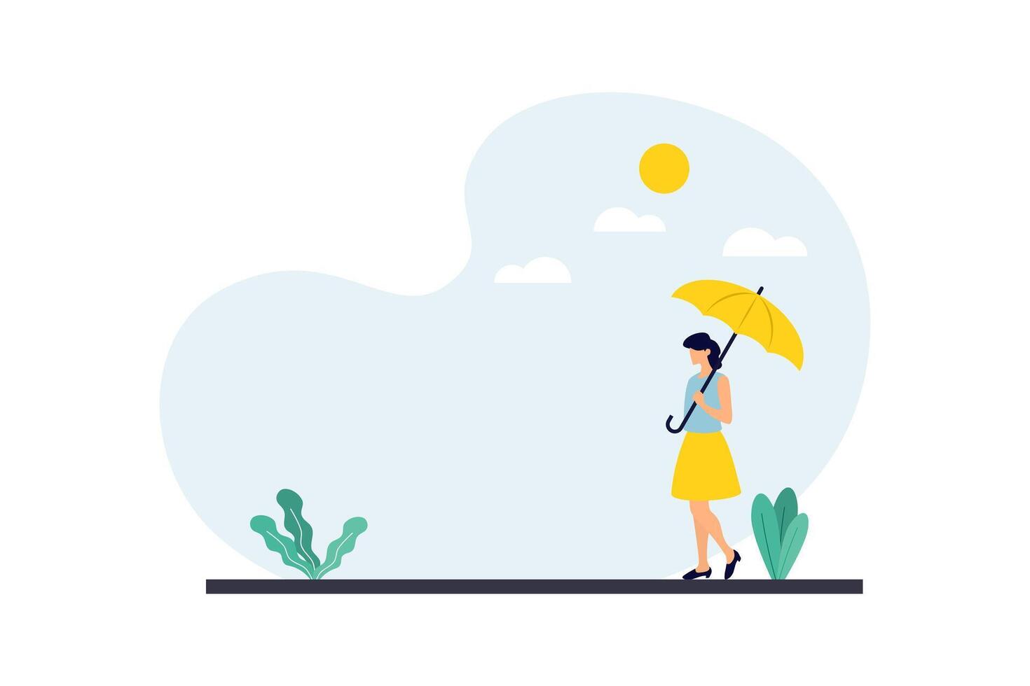 Teenage girls walking in the morning flat design vector