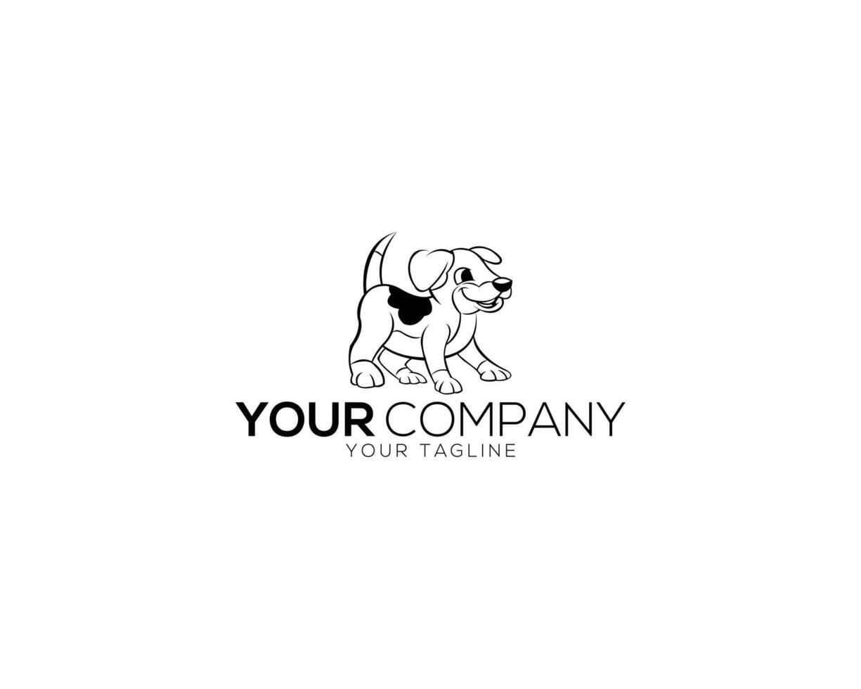 Happy Dog Logo Icon Design Concept Emblem Template. vector