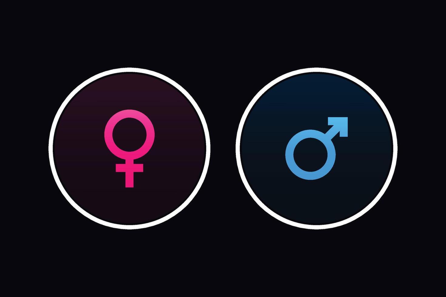 Male and female icon Set of two bright gender icons vector