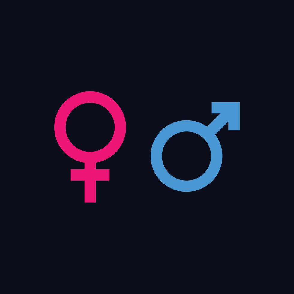 Male and female icon Set of two bright gender icons vector