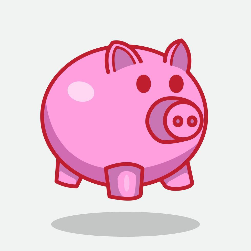 Pig Bank Cartoon illustration. Piggy Bank. Pig Piggy Bank coin illustration and icon for print and digital design vector