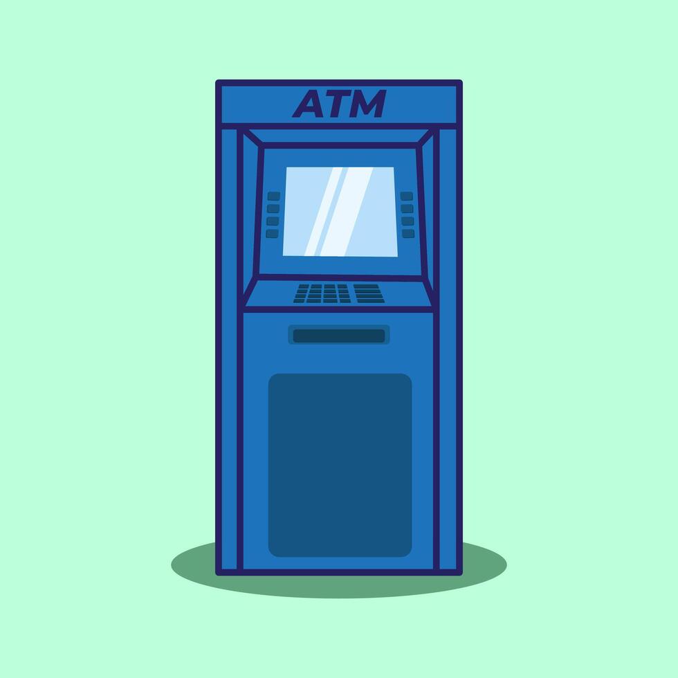 ATM Machine Cartoon illustration. Teller Machine. ATM Machine illustration and icon for print and digital design vector