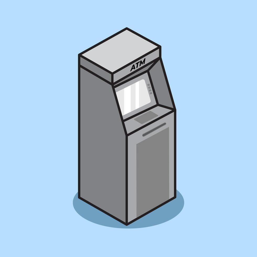 ATM Machine Cartoon illustration. Teller Machine. ATM Machine illustration and icon for print and digital design vector