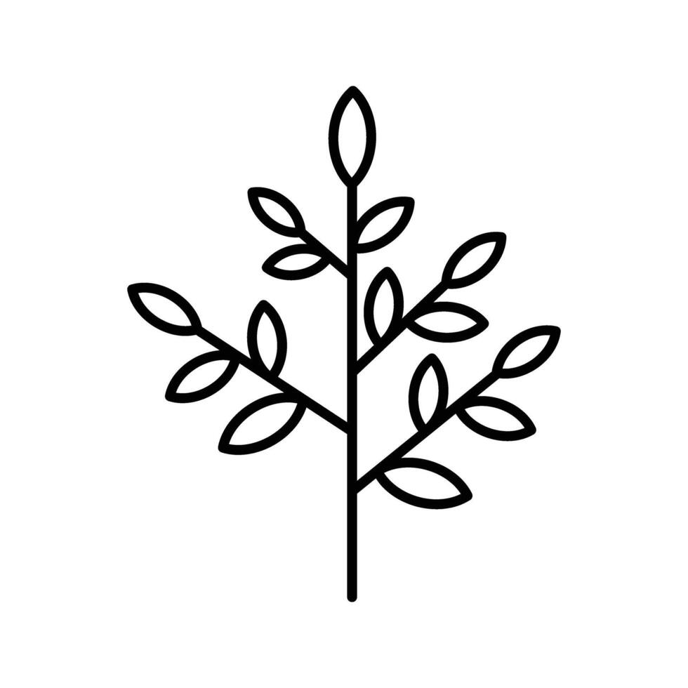 illustration of tree branch with leaves icon vector