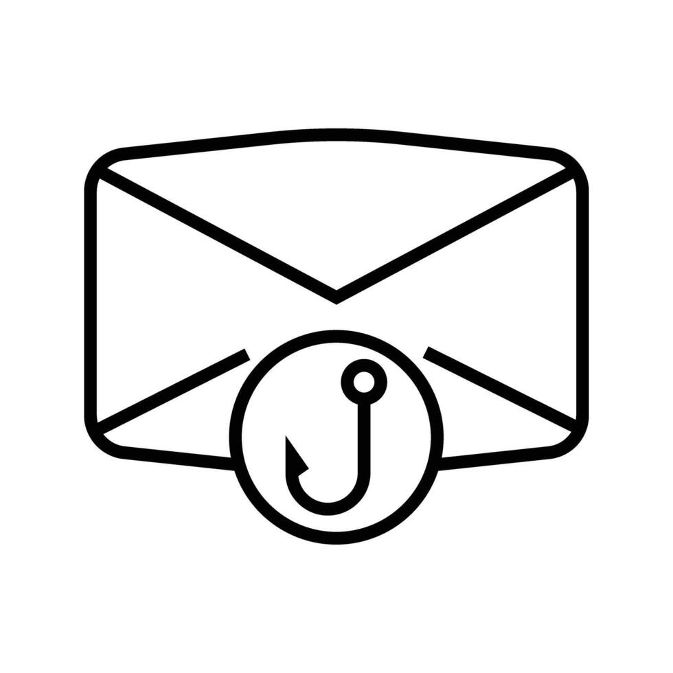 email phishing, envelope with hook icon vector