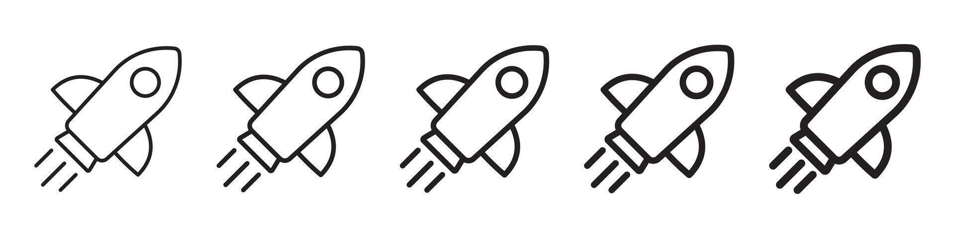Rocket icon. Simple outline rocket sign. Rocket launched icon. vector