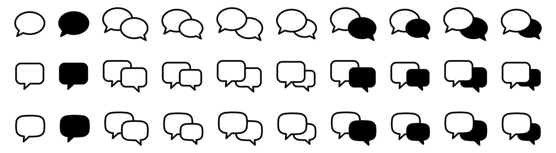 Chat icon. Talk bubble speech icon. Blank empty bubbles set. vector