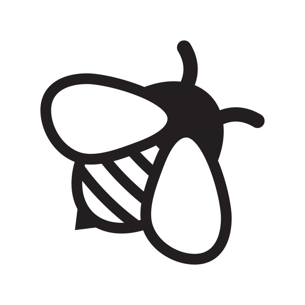 Honey Bee icon. Insect character. Cartoon flying bee isolated on white background. vector