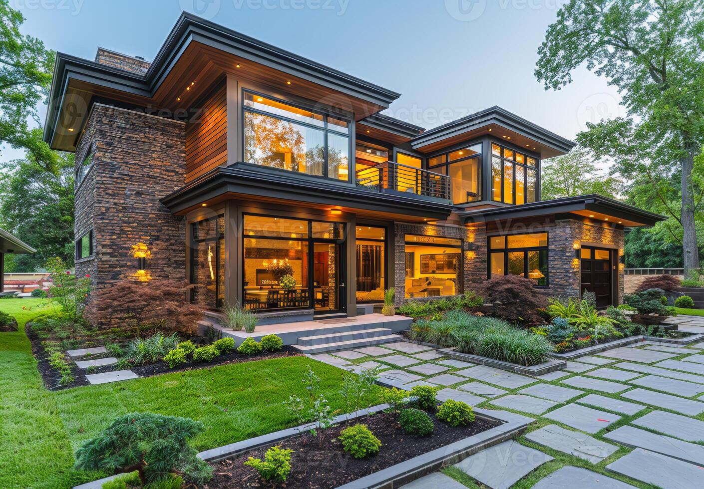 A large house with a large yard and a driveway photo