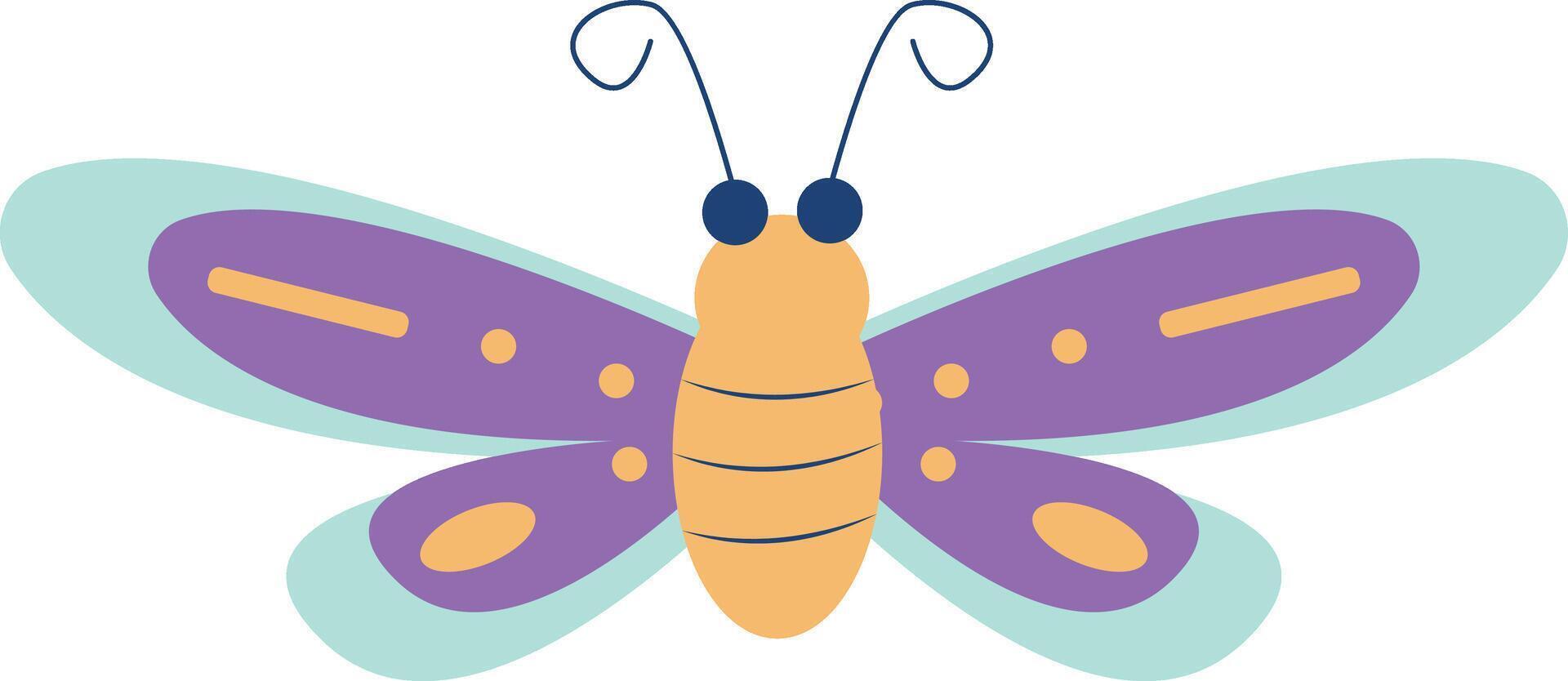 Cute Cartoon Butterfly with Flat Style. Illustration Design. vector