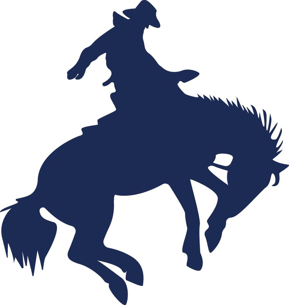 Silhouette of Cowboy with Guns and Horse. Isolated Illustration on White Background. vector