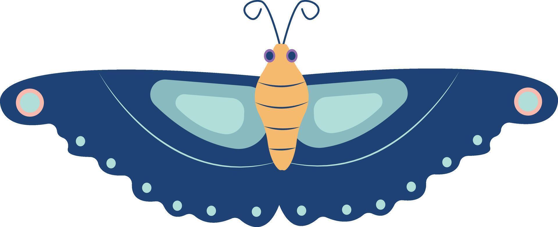 Cute Cartoon Butterfly with Flat Style. Illustration Design. vector