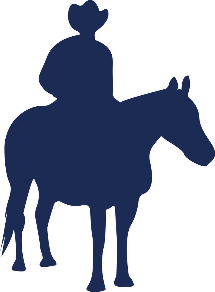 Silhouette of Cowboy with Guns and Horse. Isolated Illustration on White Background. vector