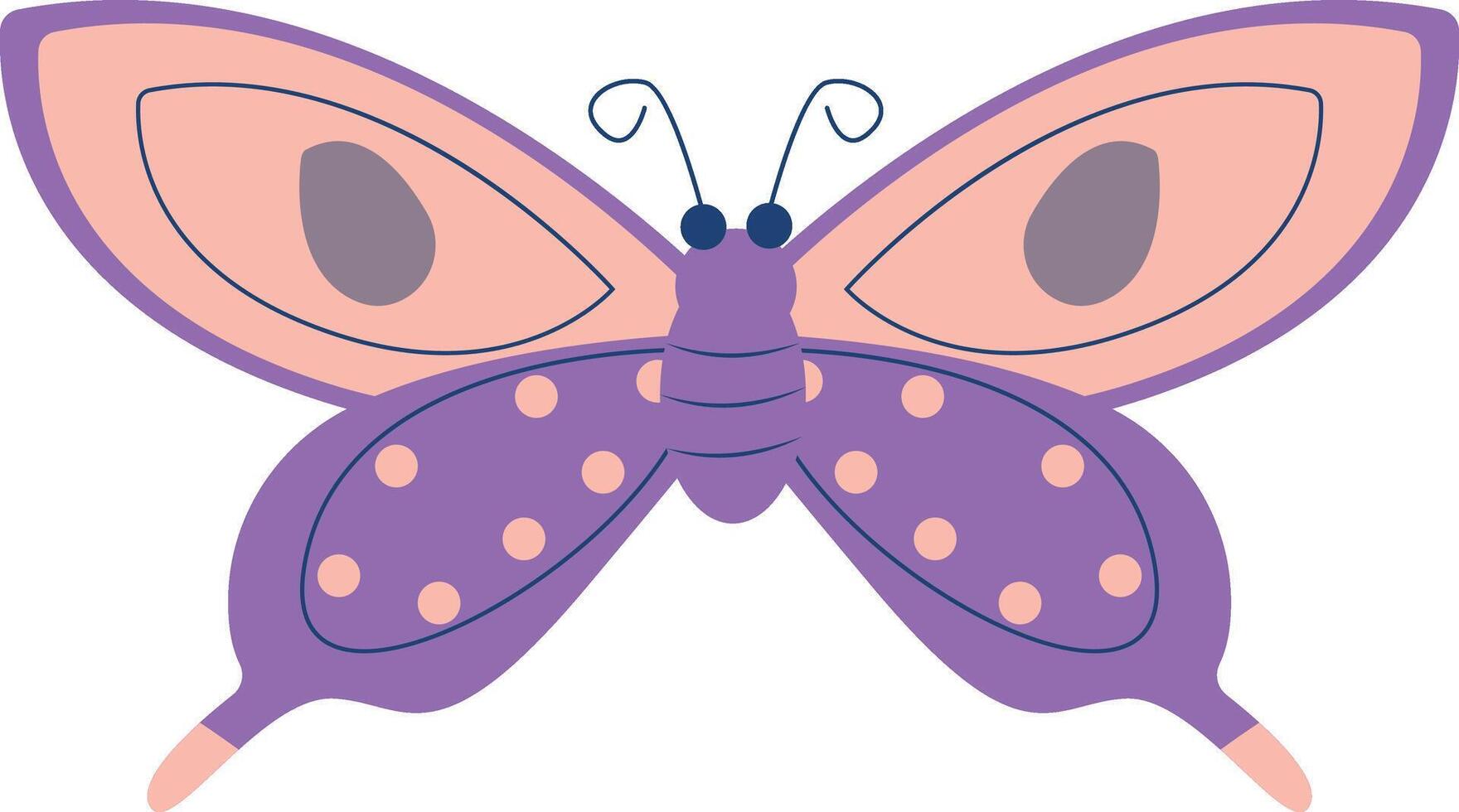 Cute Cartoon Butterfly with Flat Style. Illustration Design. vector