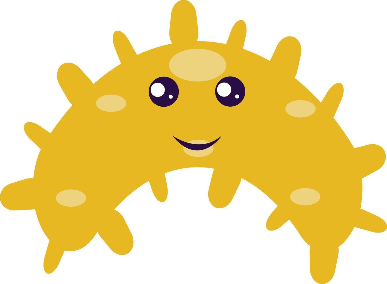 Illustration of Flat Cartoon Bacteria and Virus. Isolated on White Background. vector