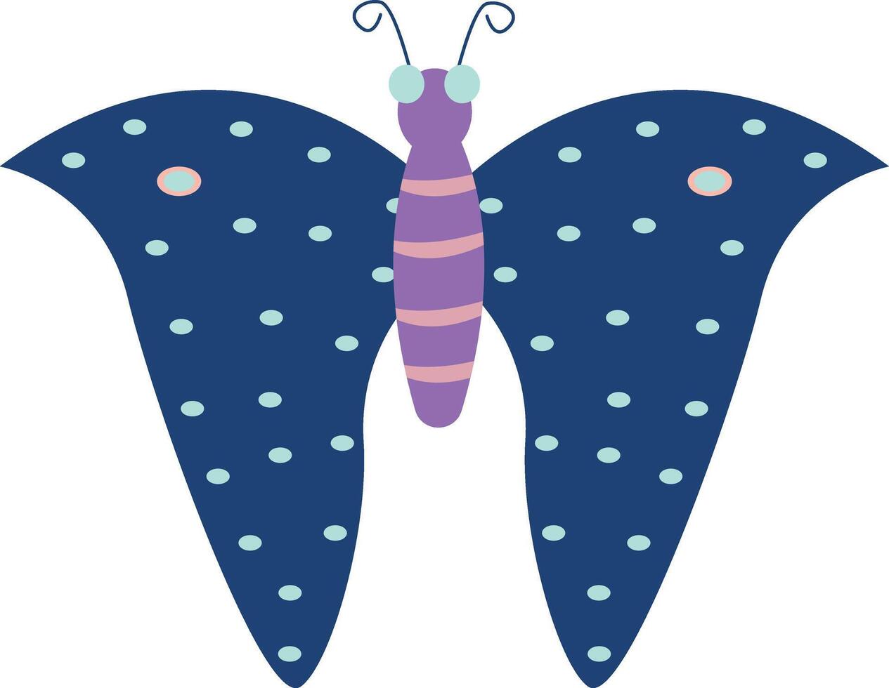 Cute Cartoon Butterfly with Flat Style. Illustration Design. vector