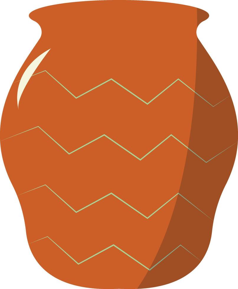 Cartoon Ceramic Vase Illustration. Vase Pottery for Decoration in Flat Style. vector