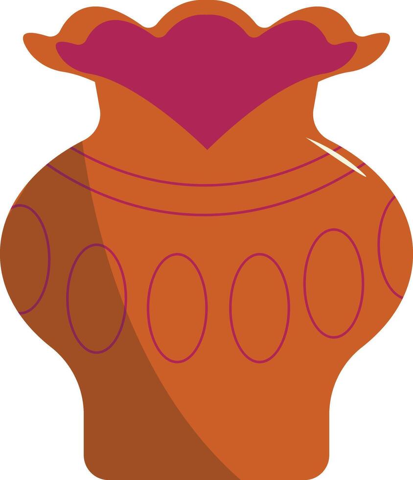 Cartoon Ceramic Vase Illustration. Vase Pottery for Decoration in Flat Style. vector
