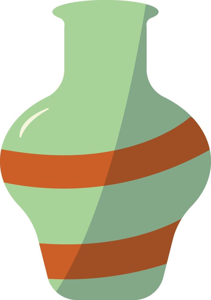 Cartoon Ceramic Vase Illustration. Vase Pottery for Decoration in Flat Style. vector