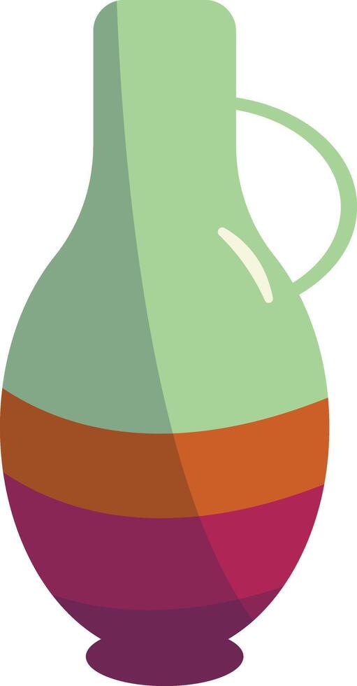 Cartoon Ceramic Vase Illustration. Vase Pottery for Decoration in Flat Style. vector
