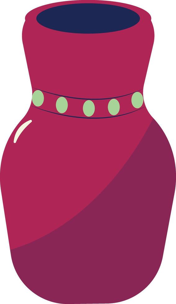 Cartoon Ceramic Vase Illustration. Vase Pottery for Decoration in Flat Style. vector